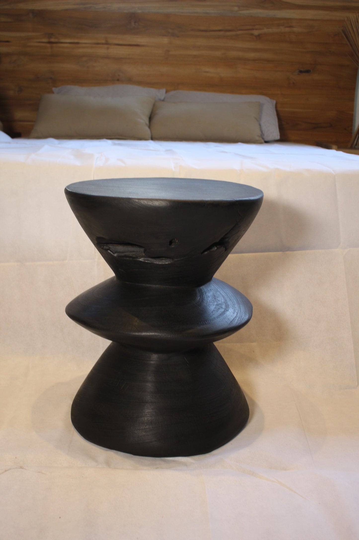 Stool Acordeón Shou Sugi Ban